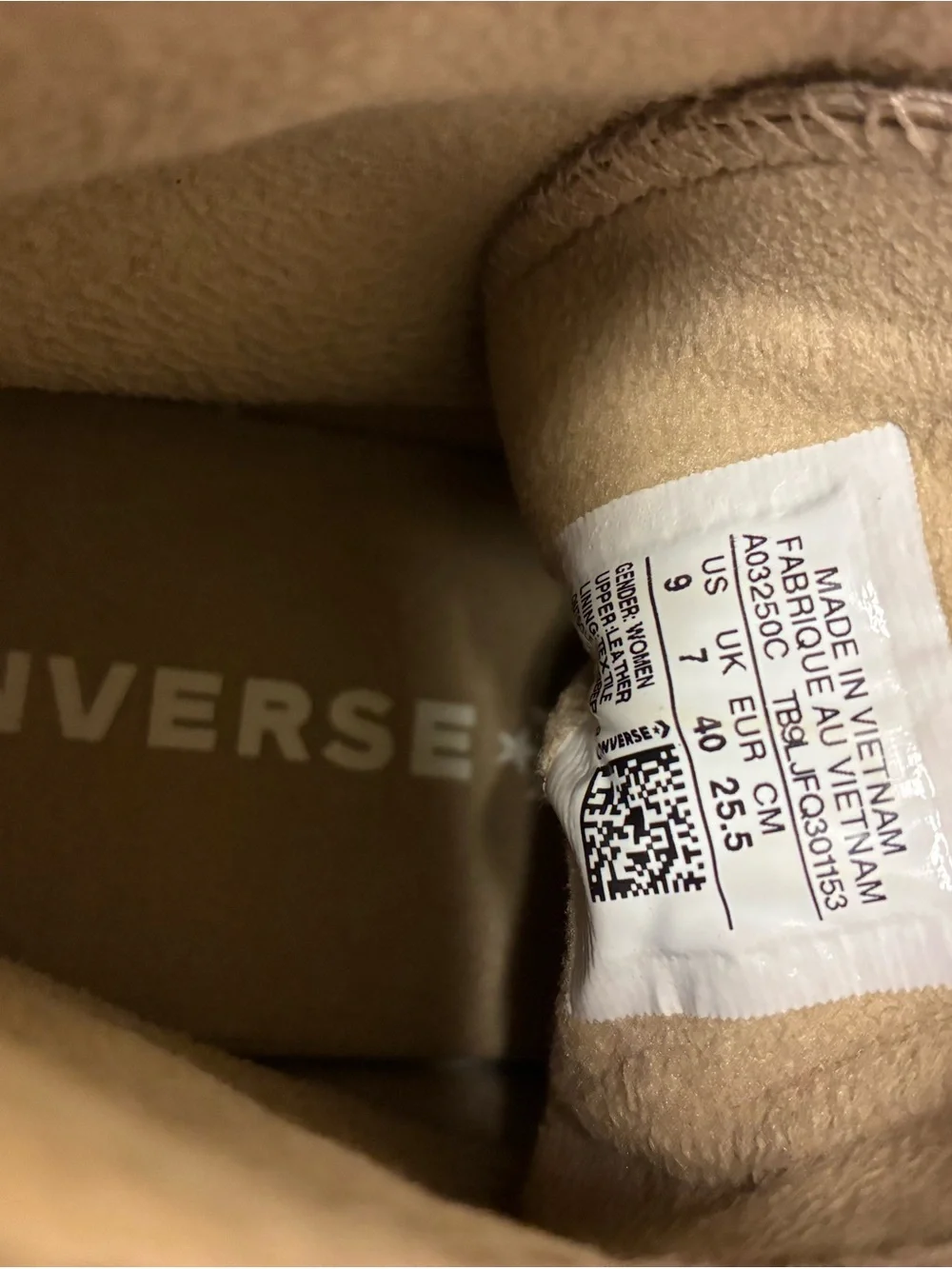 Converse High Top Suede Sneakers - Beige/Tan - Picture 6 of 7